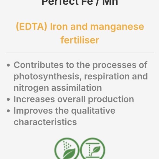 SP MỚI PHÂN BÓN LÁ  VI LƯỢNG - PERFECT Fe/Mn (4,5% Fe+1,5% Mn) Hy Lạp