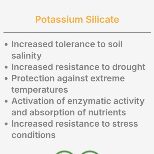 SP MỚI PHÂN BÓN LÁ SILENE K  (26%SiO2 +12,5% K2O) Hy Lạp