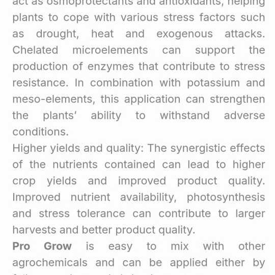 SP MỚI PHÂN BÓN LÁ  KALI COMBI HỮU CƠ - PRO GROW (18% K2O+3%Fe+1,5%Mn+1,5%Zn+ 12% OM) Hy Lạp