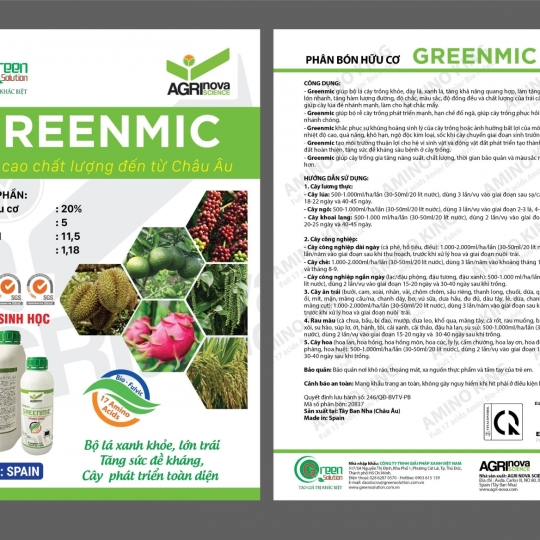 Phân bón hữu cơ -  GREENMIC (1L) -Spain