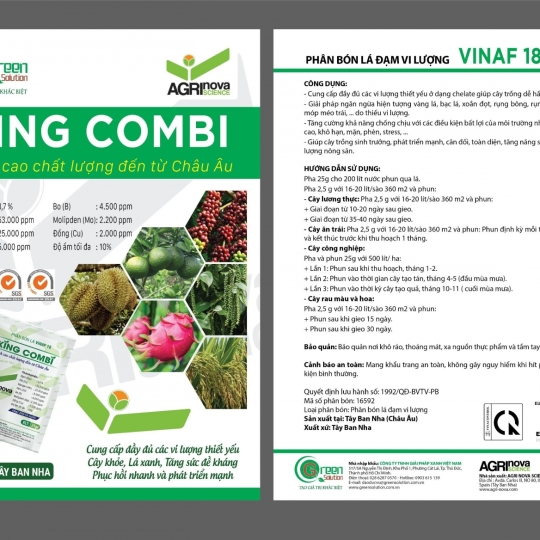 Phân bón lá đạm vi lượng Vinaf 18 (King Combi) 25 G - Spain