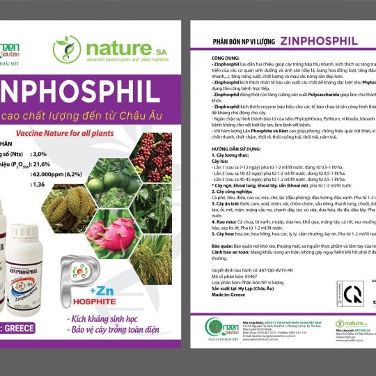 Phân Bón NP Vi Lượng Zinphosphil (1000 ML 4AGS) - Greece