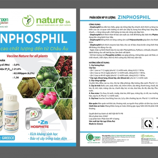 Phân bón NP vi lượng Zinphosphil (500 ML)- Greece