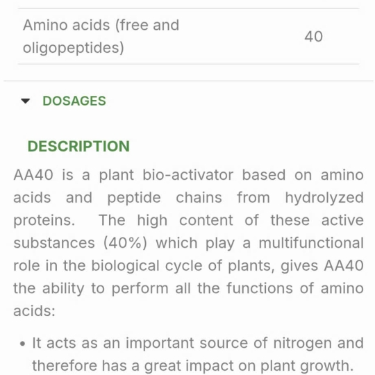 SP MỚI PHÂN BÓN LÁ  AMINO ACIDS- AA 40 (40% Amino acids-Free and oligopeptides) Hy Lạp