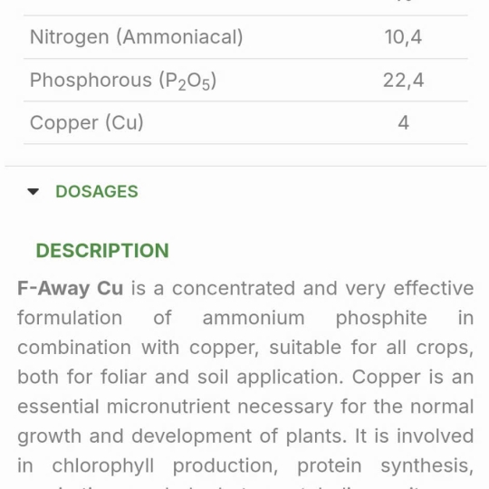 SP MỚI PHÂN BÓN PHOSPHITE Cu (10%N+22%P2O5+4%Cu) Hy Lạp
