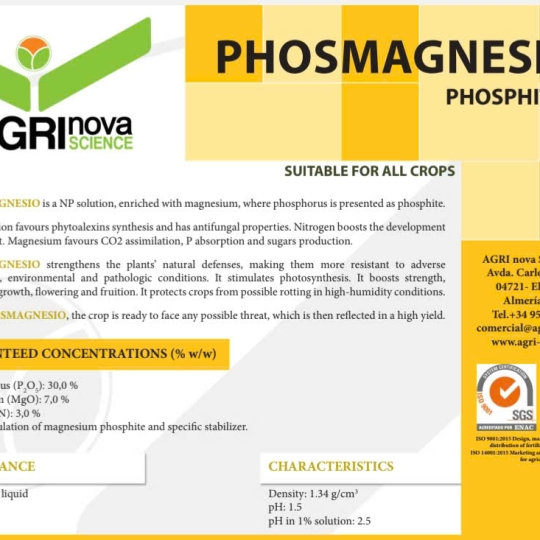 SP MỚI PHÂN BÓN LÁ PHOSPHITE Mg (Phosmagnesio) (3%N +30% P2O5+7%MgO) TBN